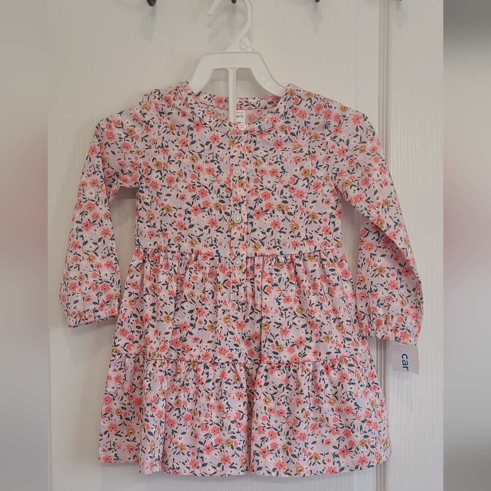 Carter's Pink Floral Long Sleeve Dress